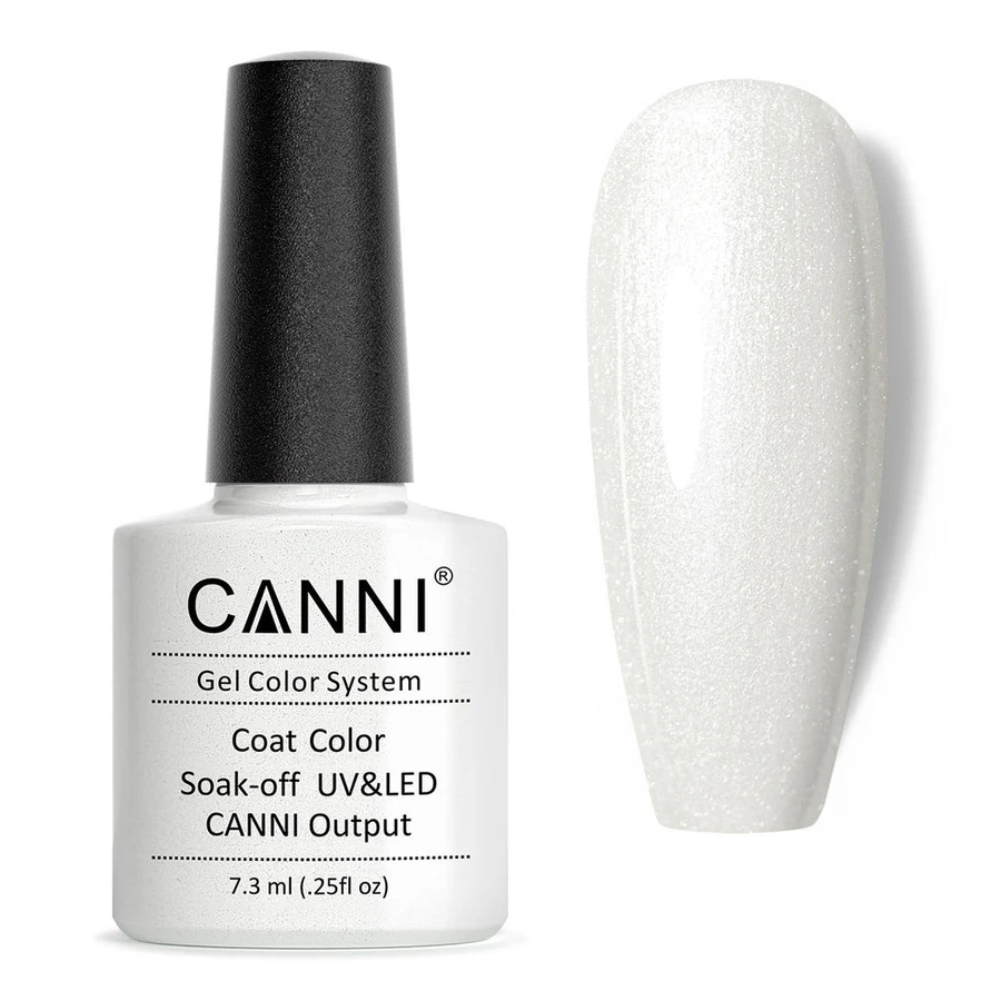 Гель-лак Canni Gel Polish №206 Flash White напівпрозорий перлинний із шиммером 7,3 мл