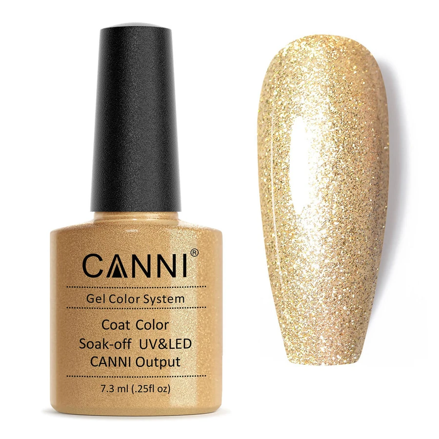 Гель-лак Canni Gel Polish №219 Bright Champagne золотистий із шиммером 7,3 мл