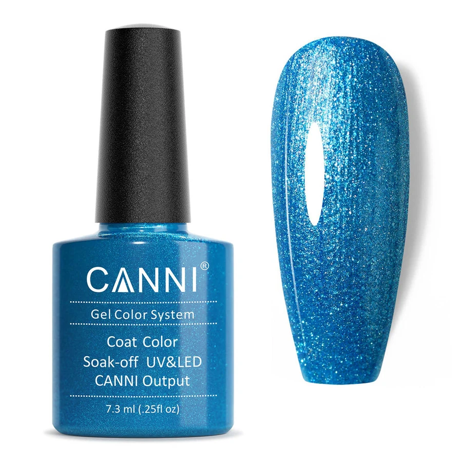 Гель-лак Canni Gel Polish №221 Bright Blue Pearl темно-блакитний із шиммером 7,3 мл