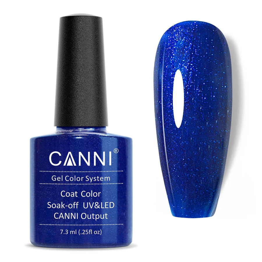 Гель-лак Canni Gel Polish №222 Deep Blue Pearl глибокий синій із шиммером 7,3 мл