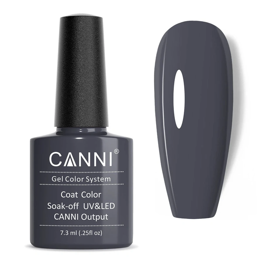 Гель-лак Canni Gel Polish №228 Fashionable Grey темно-серій, емаль 7,3 мл
