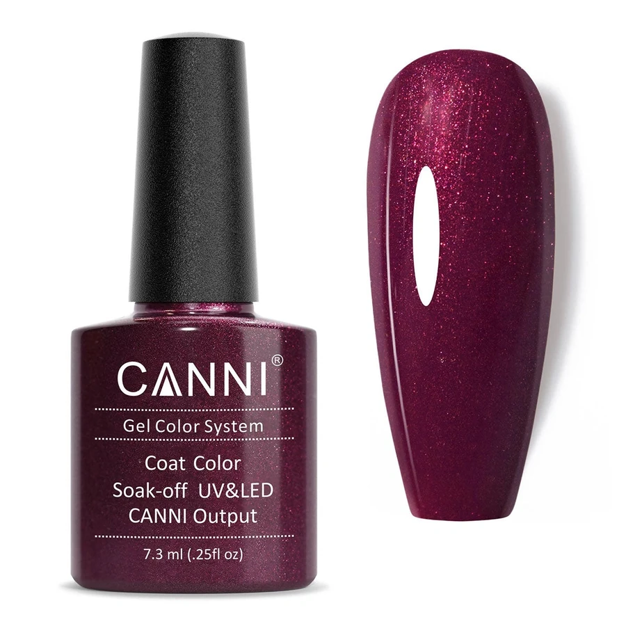 Гель-лак Canni Gel Polish №212 Purple-Red Pearl винний з мікроблиском 7,3 мл