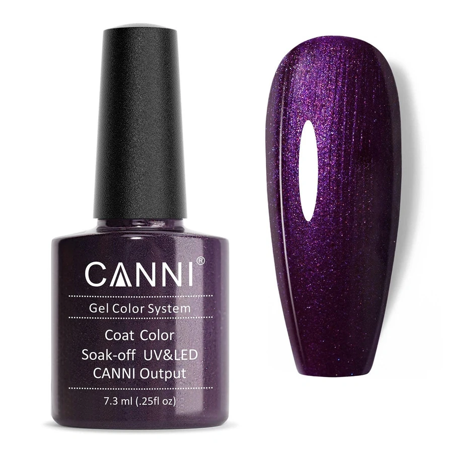 Гель-лак Canni Gel Polish №213 Deep Purple Pearl глибокий фіолетовий з мікроблиском 7,3 мл