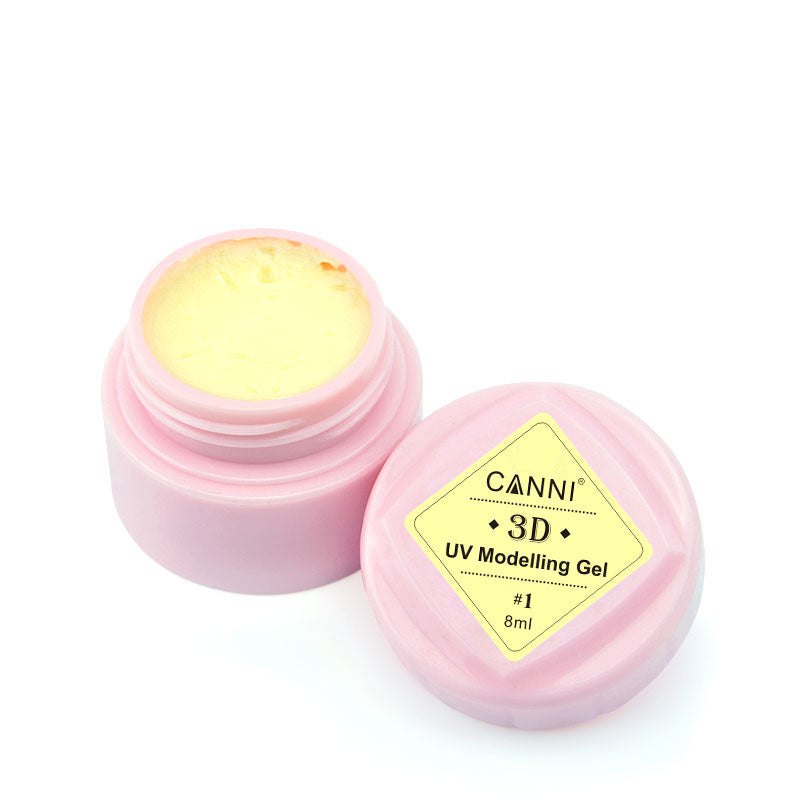 Гель-пластилін для 3D моделювання Canni UV Modelling Gel №01 світло-жовтий 8 мл