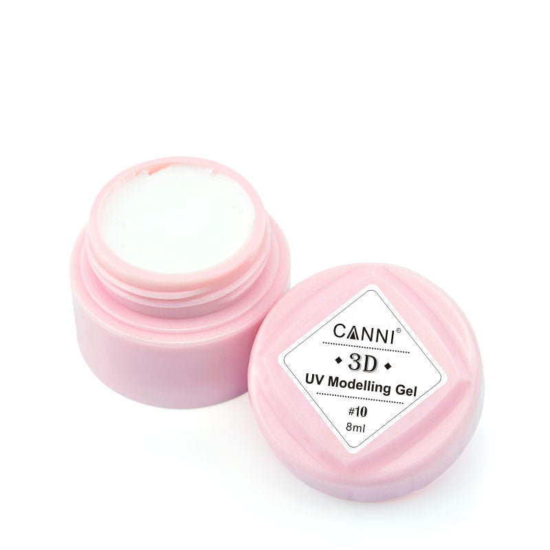 Гель-пластилін для 3D моделювання Canni UV Modelling Gel №10 білий 8 мл