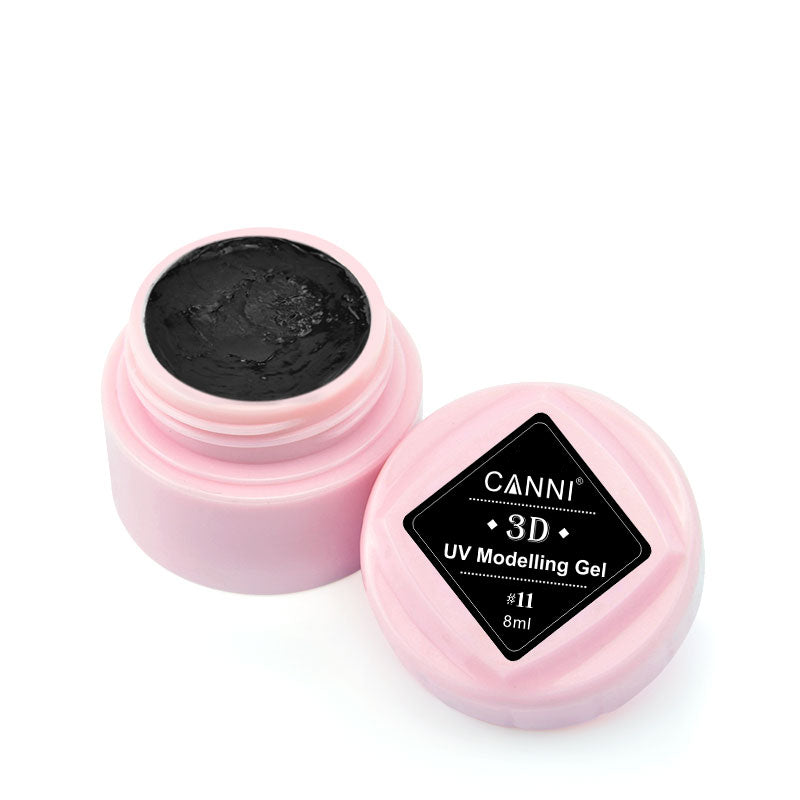 Гель-пластилін для 3D моделювання Canni UV Modelling Gel №11 чорний 8 мл