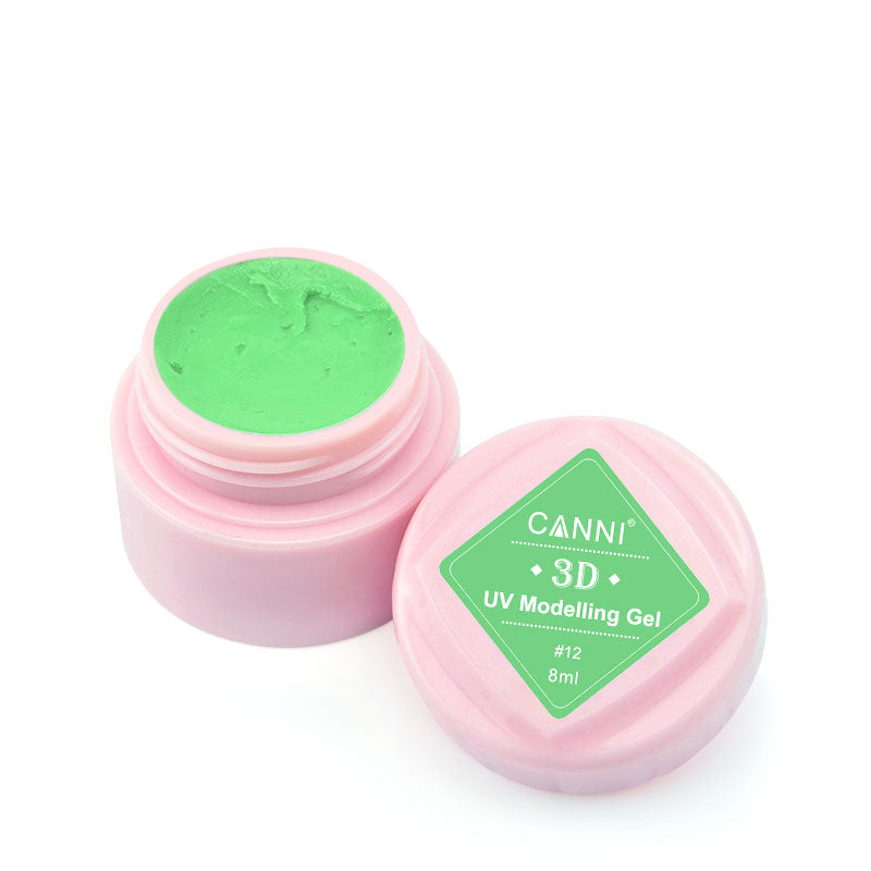 Гель-пластилін для 3D моделювання Canni UV Modelling Gel №12 яскраво-салатовий 8 мл