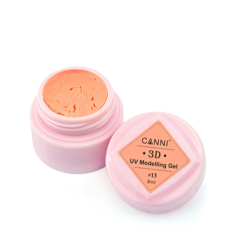 Гель-пластилін для 3D моделювання Canni UV Modelling Gel №13 світло-оранжевий 8 мл