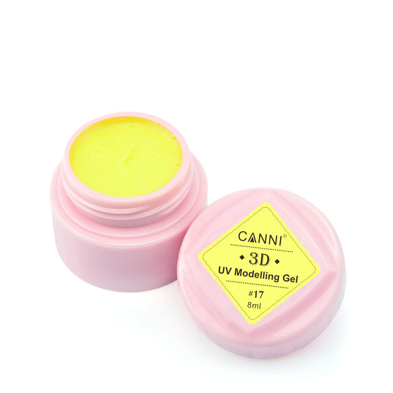 Гель-пластилін для 3D моделювання Canni UV Modelling Gel №17 яскраво-жовтий 8 мл
