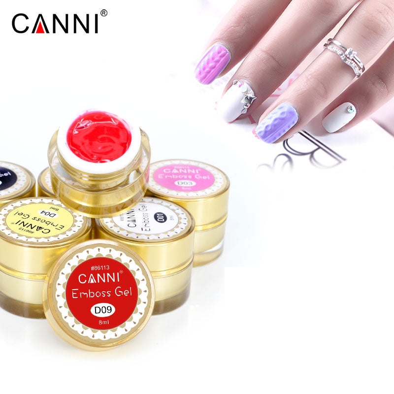 Гель-паста для об`ємного дизайну Canni Emboss Gel №01 білий 8 мл