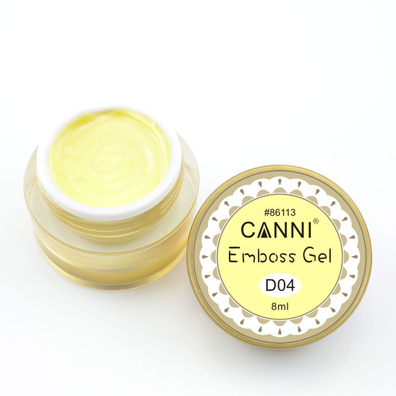 Гель-паста для об`ємного дизайну Canni Emboss Gel №04 жовтий 8 мл