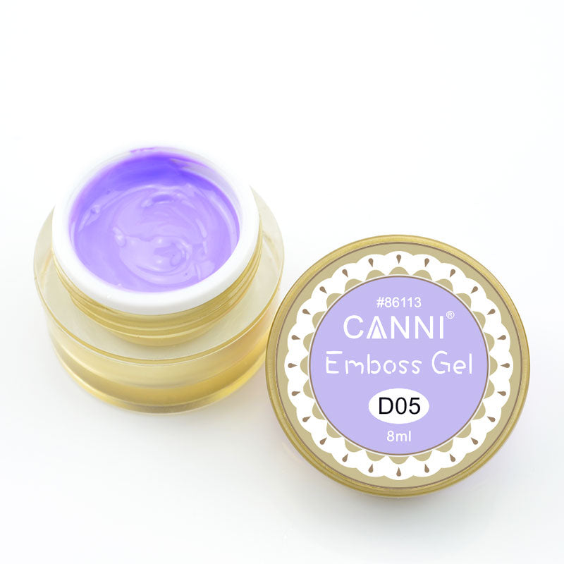 Гель-паста для об`ємного дизайну Canni Emboss Gel №05 ніжно-бузковий 8 мл