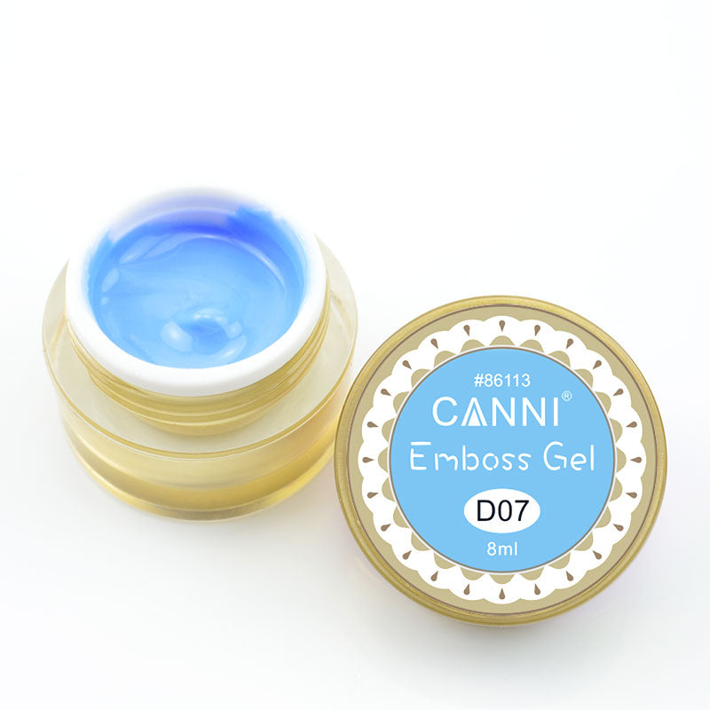 Гель-паста для об`ємного дизайну Canni Emboss Gel №07 блакитний 8 мл