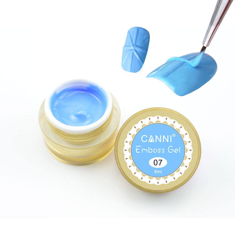 Гель-паста для об`ємного дизайну Canni Emboss Gel №07 блакитний 8 мл