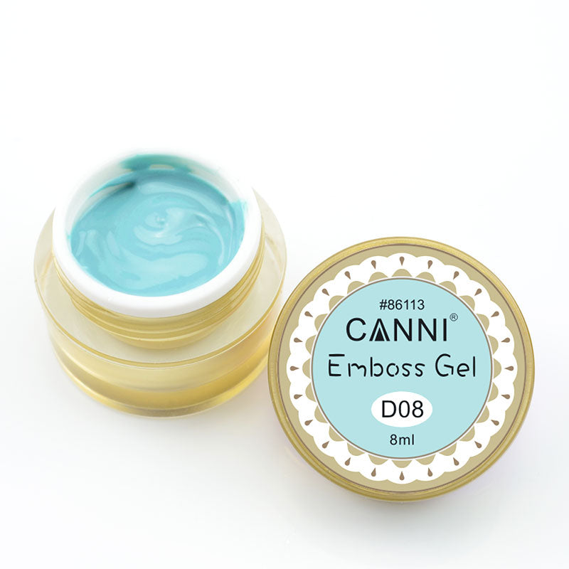 Гель-паста для об`ємного дизайну Canni Emboss Gel №08 бірюзовий 8 мл