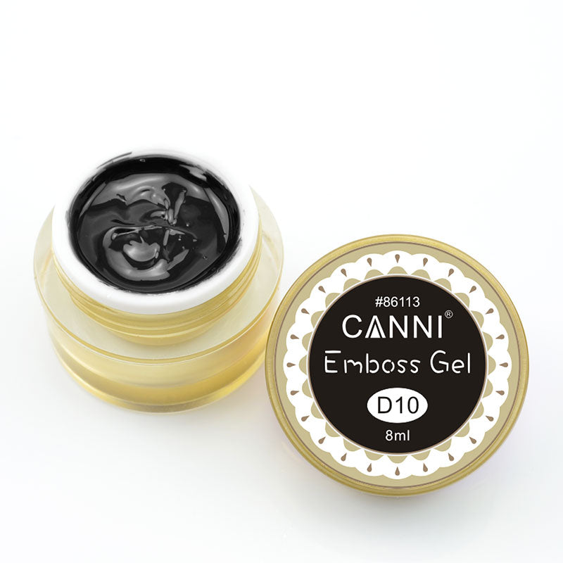 Гель-паста для об`ємного дизайну Canni Emboss Gel №10 чорний 8 мл