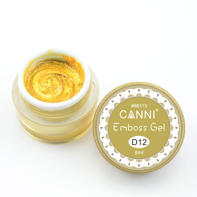 Гель-паста для об`ємного дизайну Canni Emboss Gel №12 золото 8 мл