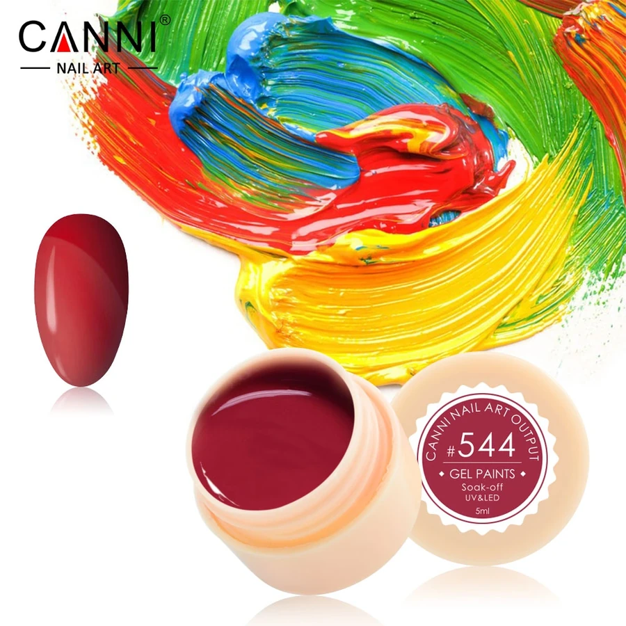 Гель-фарба Canni Gel Paint №544 коричнево-бордова 5 мл