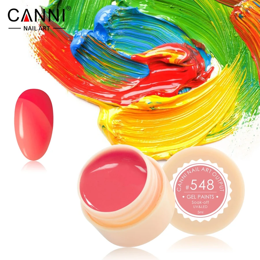 Гель-фарба Canni Gel Paint №548 пастельна коралово-рожева 5 мл