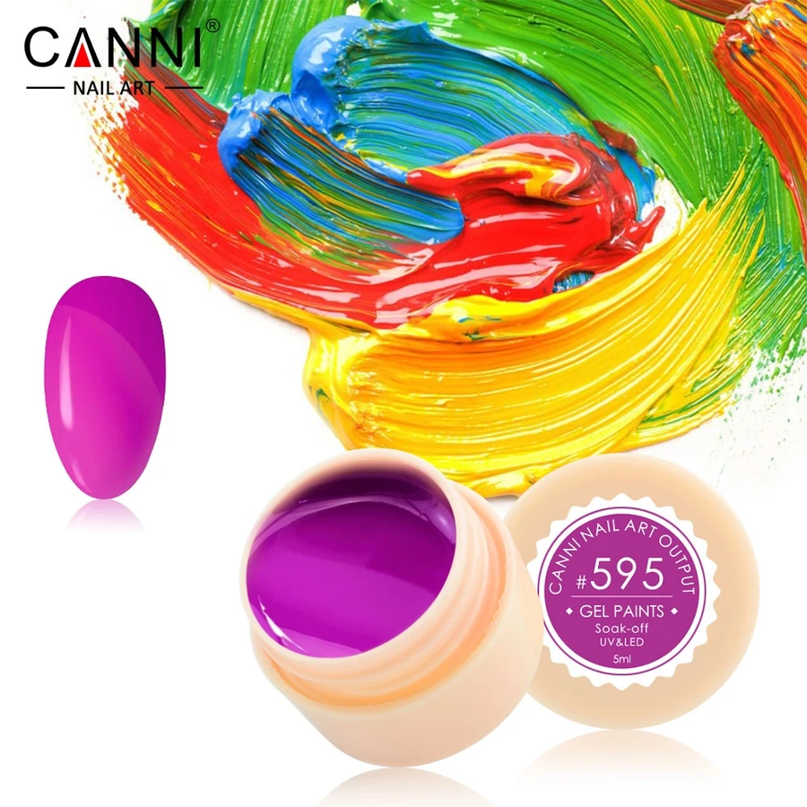 Гель-фарба Canni Gel Paint №595 яскрава рожево-баклажанна 5 мл