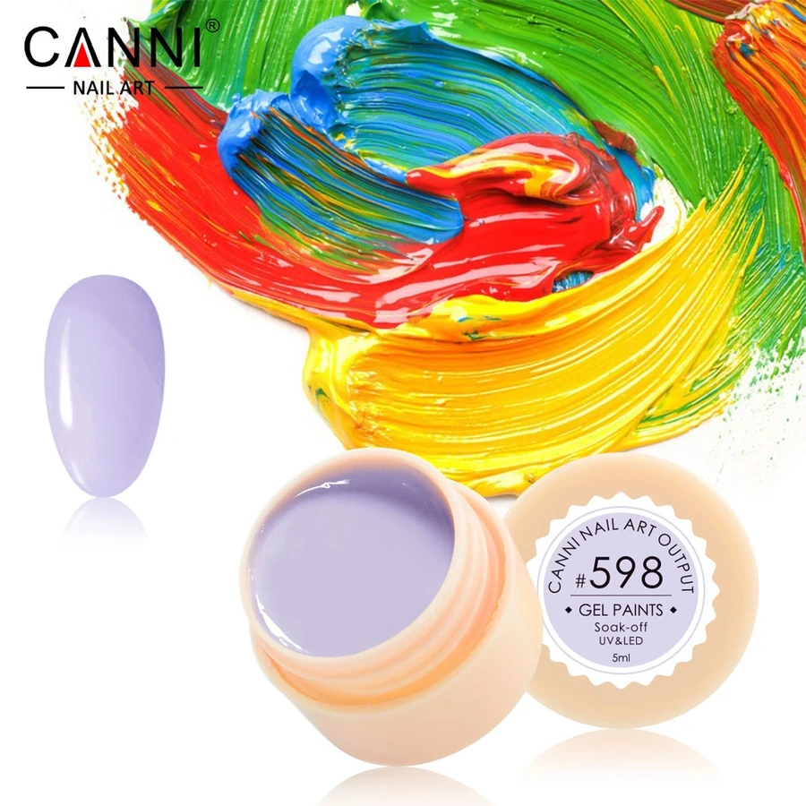 Гель-фарба Canni Gel Paint №598 ніжна світло-лавандова 5 мл