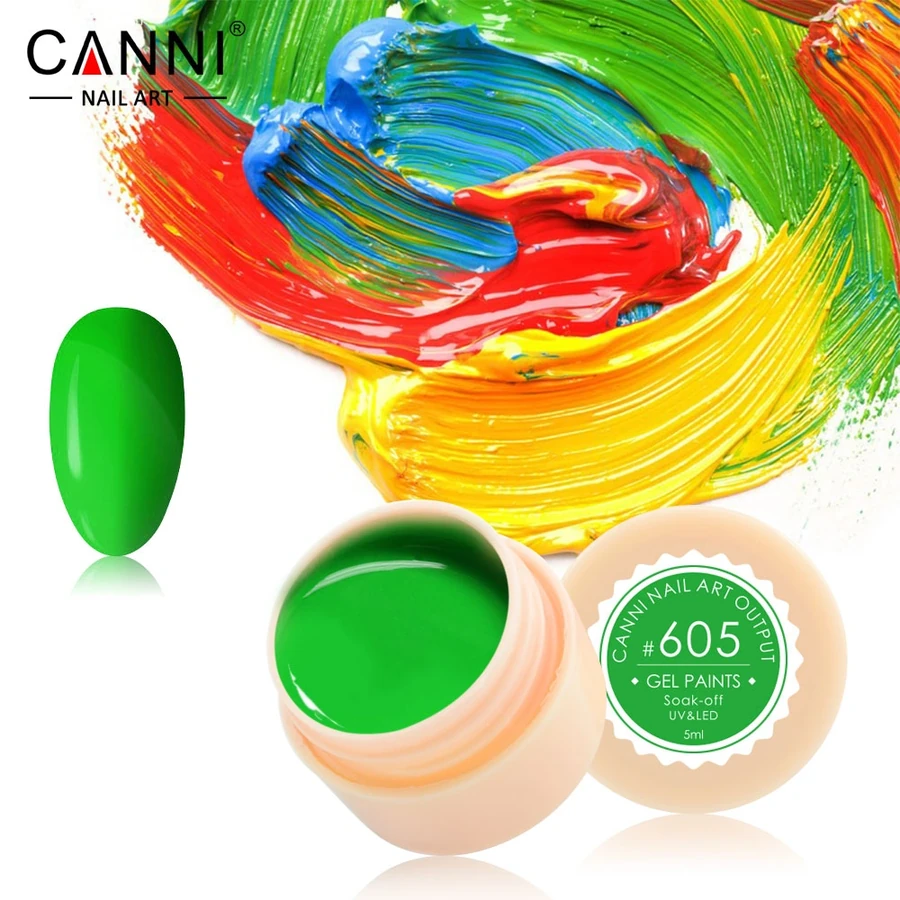 Гель-фарба Canni Gel Paint №605 зелена 5 мл