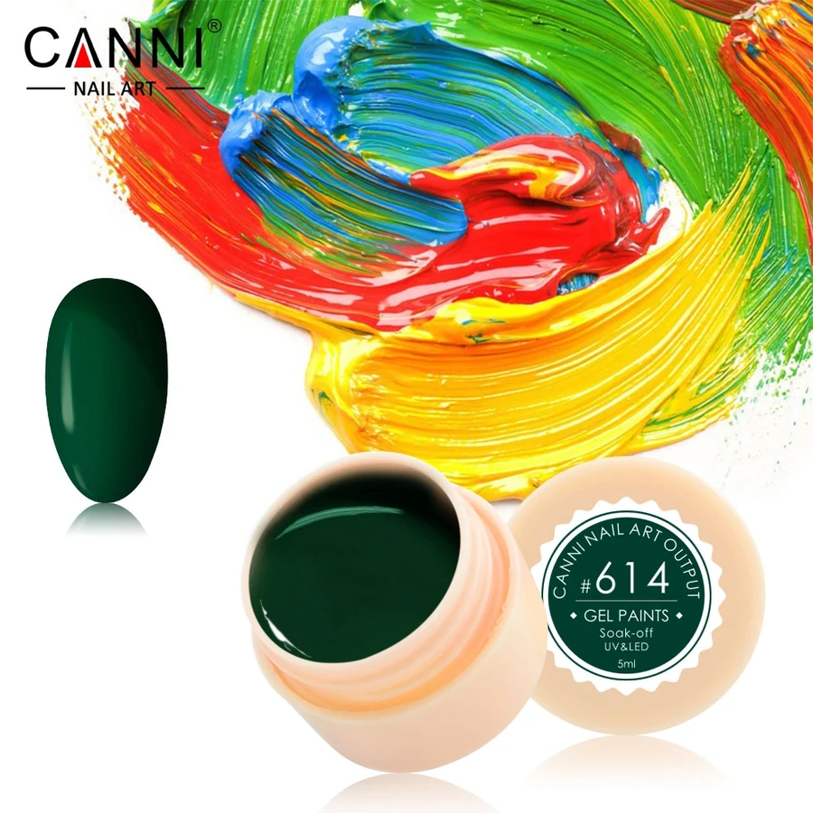 Гель-фарба Canni Gel Paint №614 темно-зелена 5 мл