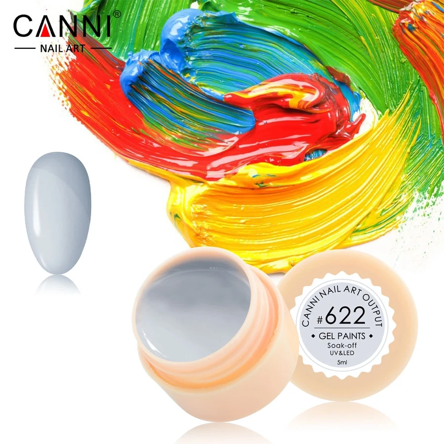 Гель-фарба Canni Gel Paint №622 сіро-біла 5 мл