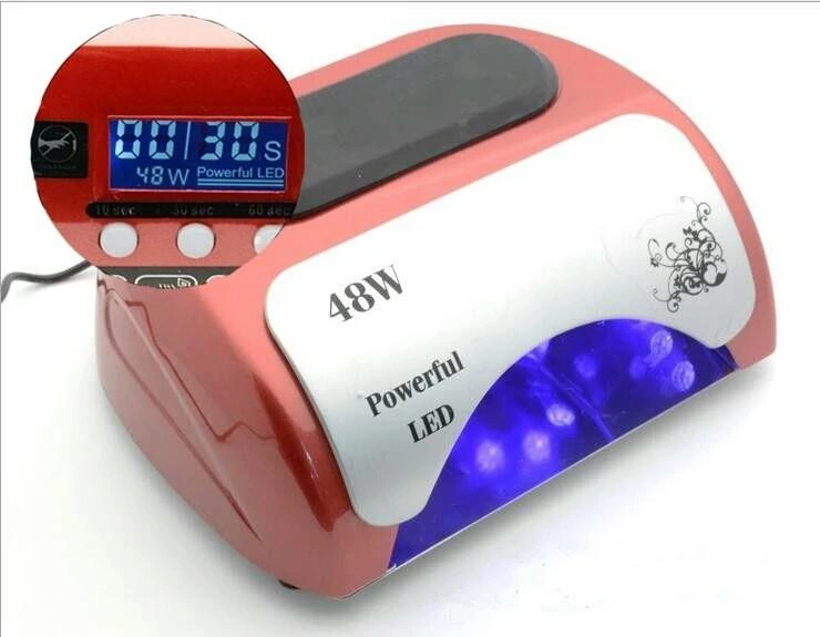 LED/УФ лампа 2 в 1 з дисплеєм Nail Perfect LED UV Lamp 48W Red