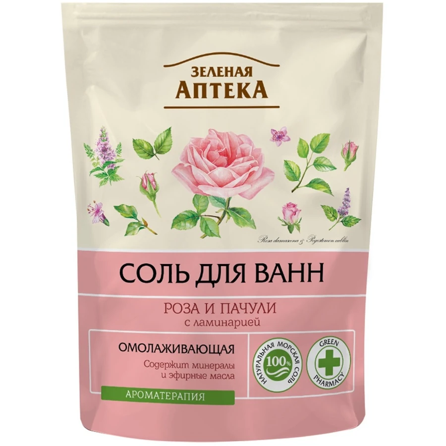 Сіль для ванни "Вербена та рожеве дерево" Зелена аптека Bath Salts Verbena & Rosewood 500 г