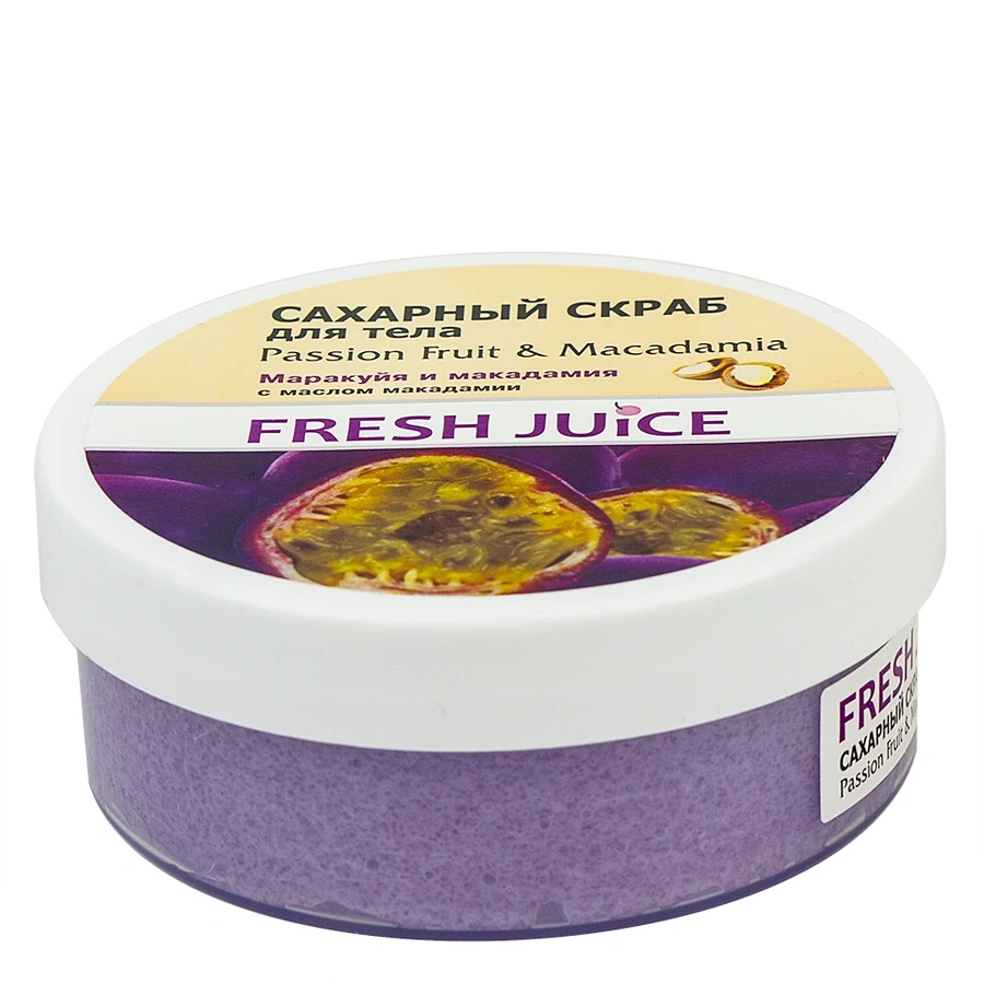 Цукровий скраб для тіла маракуйя та макадамія Fresh Juice Sugar Body Scrub Passion Fruit & Macadamia 225 мл