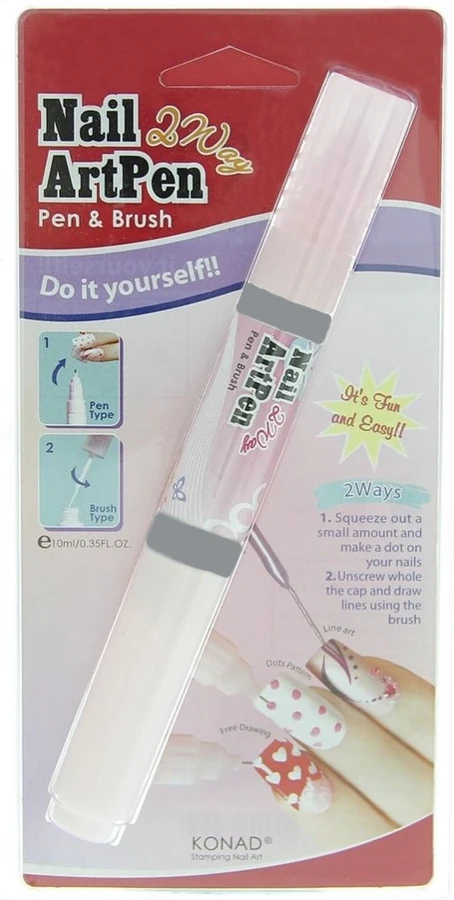 Двосторонній олівець для дизайну нігтів Konad 2 Way Nail Art Pen- Silver срібло