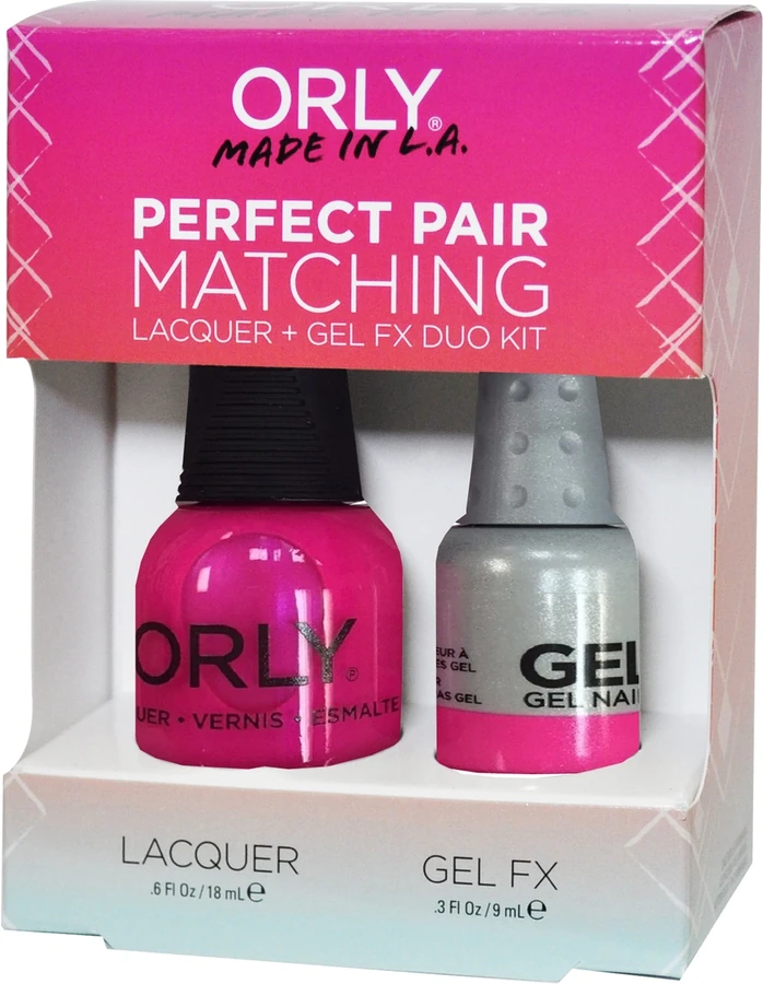 Набір покриттів гель-лак + лак ORLY Set Gel-Polish and Lacquer Beach Cruiser неоново-рожевий, емаль 9мл/18мл