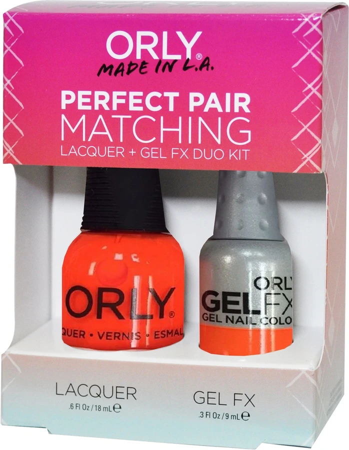 Набір покриттів гель-лак + лак ORLY Set Gel-Polish and Lacquer Melt Your Popsicle неоновий помаранчевий, емаль 9мл/18мл