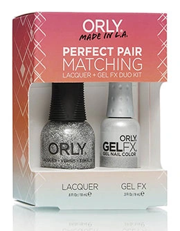 Набір покриттів гель-лак + лак ORLY Set Gel-Polish and Lacquer Tiara 9мол/18мол сріблясті блискітки