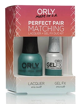 Набір покриттів гель-лак+лак ORLY Set Gel-Polish and Lacquer Green With Envy бірюзово-зелений, емаль 9мл/18мл