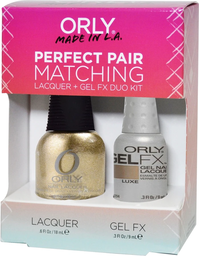 Набір покриттів гель-лдак + лак ORLY Set Gel-Polish and Lacquer Luxe щільне золото, хром 9мл/18мл