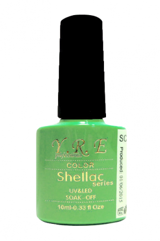 Гель-лак YRE 122 Color Shellac салатовий, емаль 10 мл