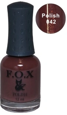 Лак FOX Nail Polish №042 бордовий з мікроблиском 12 мл