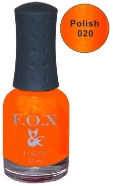 Лак FOX Nail Polish №020 помаранчевий з мікроблиском 12 мл