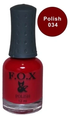 Лак FOX Nail Polish №034 вишнево-червоний 12 мл