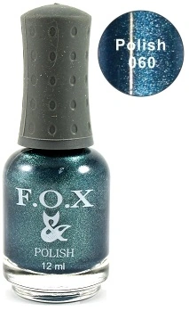 Лак FOX Nail Polish №060 бірюзові мікро блискітки 12 мл
