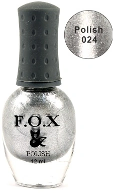 Лак FOX Nail Polish №024 сріблястий мікроблиск 12 мл