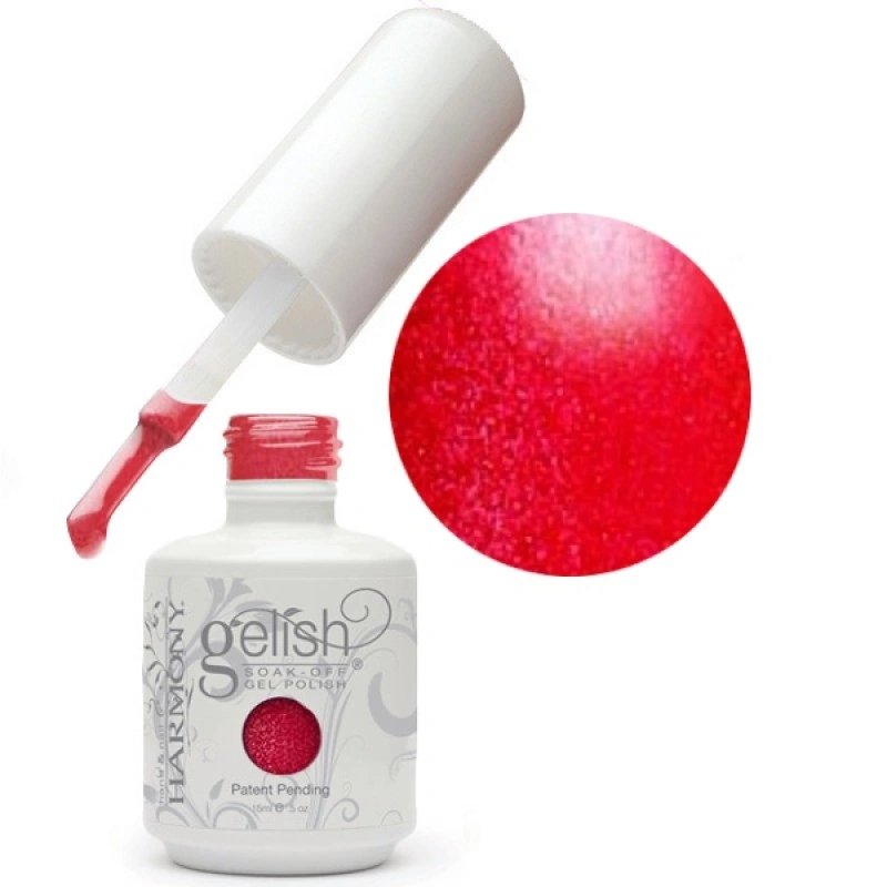 Гель-лак Harmony Gelish Big City Siren малиновий, щільні блискітки 15 мл