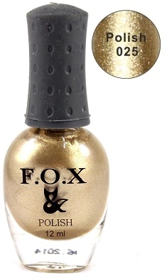 Лак FOX Nail Polish №025 золотистий мікроблиск 12 мл