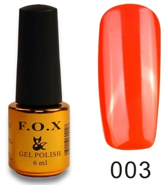 Гель-лак FOX Gel Polish Gold Pigment №003 насичений яскравий помаранчевий, емаль 6 мл