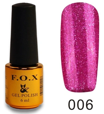 Гель-лак FOX Gel Polish Gold Pigment №006 темно-малиновий з блискітками 6 мл