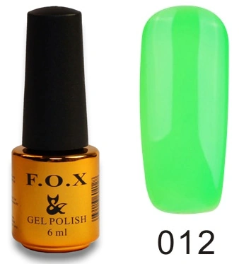 Гель-лак FOX Gel Polish Gold Pigment №012 кислотно-зелений, емаль 6 мл