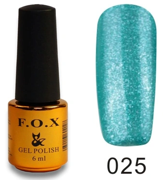 Гель-лак FOX Gel Polish Gold Pigment №025 бірюзовий з мікроблиском 6 мл