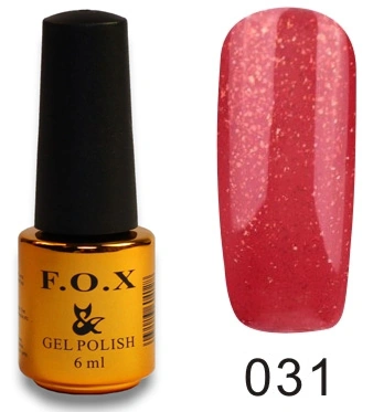 Гель-лак FOX Gel Polish Gold Pigment №031 червоний з блискітками 6 мл